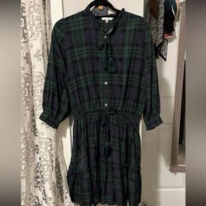 Simply Southern Plaid Button-Tie Blouse